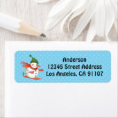 Skiing Snowman Return Address Labels (Insitu)