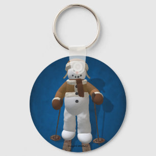 Skiing Snowman Sleutelhanger