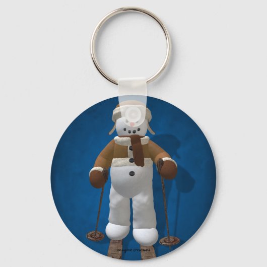 Skiing Snowman Sleutelhanger (Voorkant)
