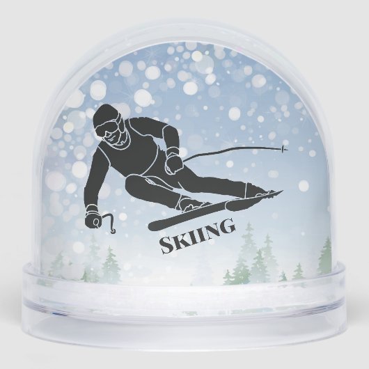 Skiing Sport Design Snow Globe Sneeuwbol (Voorkant)