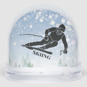 Skiing Sport Design Snow Globe Sneeuwbol (Achterkant)