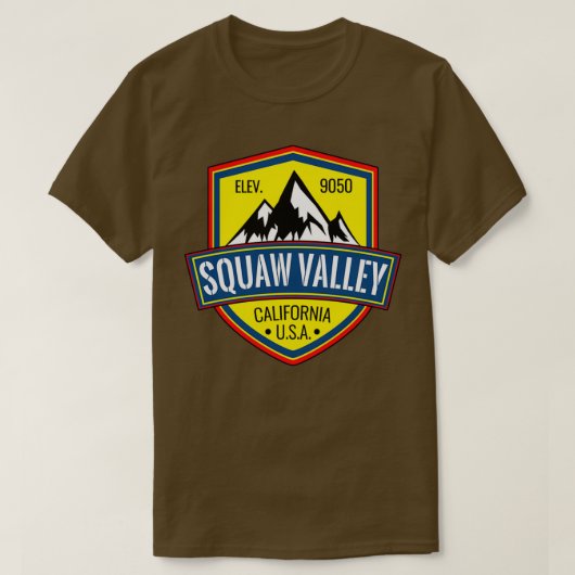 Skiing Squaw Valley California Ski Mountains Snowb T-shirt (Design voorkant)