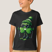 Skiing St Patricks Day Shamrock Clover Irish Men W T-shirt (Voorkant)