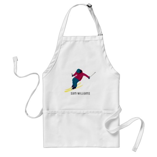 Skiing Standaard Schort (Voorkant)