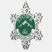 Skiing Stowe Vermont Ski Snowboarding Tin Sneeuwvlok Ornament (Rechts)