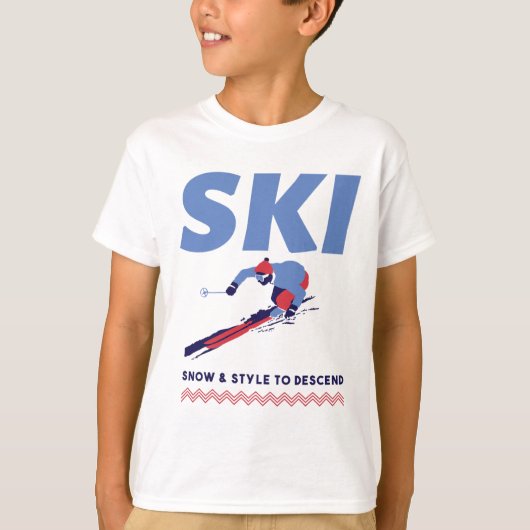Skiing Stylishly Down The Slopes T-shirt (Voorkant)