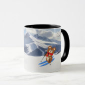 Skiing - Teddy Bear Skier on snow Personalize Mok (Voorkant rechts)