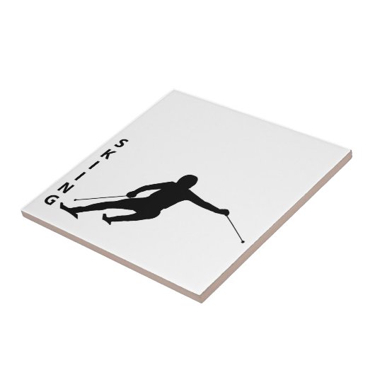 Skiing Tegeltje (Zijkant)
