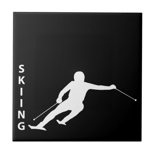 Skiing Tegeltje (Voorkant)