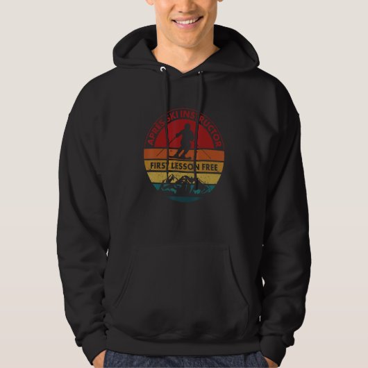 Skiing Trip Skier Apres Ski Instructor First Lesso Hoodie (Voorkant)