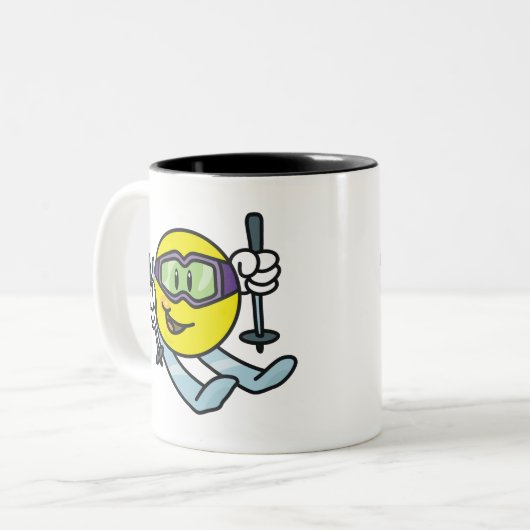 Skiing Tweekleurige Koffiemok (Voorkant links)