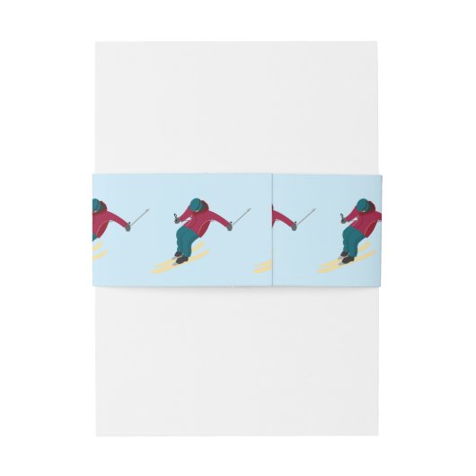 Skiing Uitnodigingen Wikkel (Achterkant Voorbeeld)