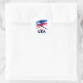 Skiing Usa Support The Team Shirt Usa Flag Skiing  Ronde Sticker (Tas)