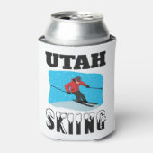 Skiing Utah Park City Skier Ski Blikjeskoeler (Blikje Voorkant)