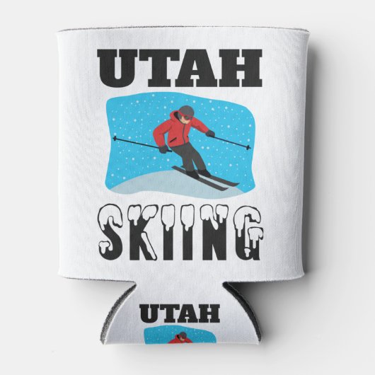 Skiing Utah Park City Skier Ski Blikjeskoeler (Voorkant)