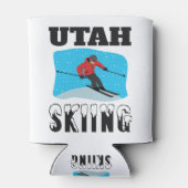 Skiing Utah Park City Skier Ski Blikjeskoeler (Achterkant)