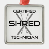 Skiing van gecertificeerde technici metalen ornament (Voorkant)