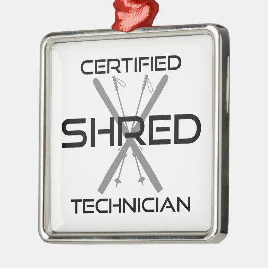 Skiing van gecertificeerde technici metalen ornament (Links)
