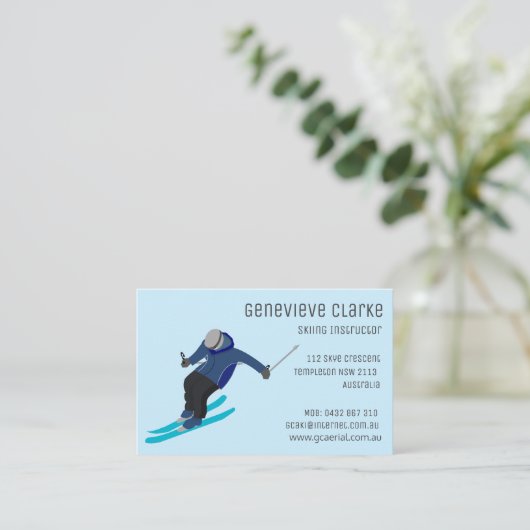 Skiing Visitekaartje (Staand voorkant)