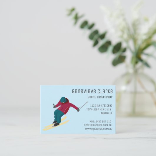 Skiing Visitekaartje (Staand voorkant)