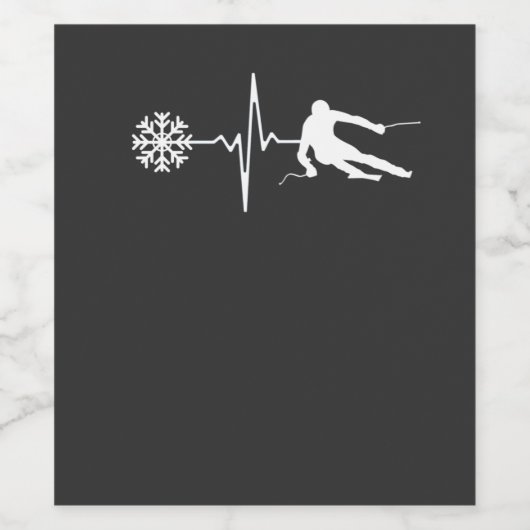 Skiing Wijn Etiket (Enkel label)