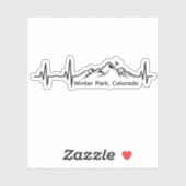 Skiing Winter Park Heartbeat Sticker (Vel)