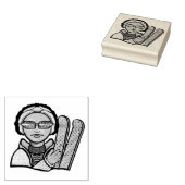 Skiing winter rubberstempel (Gestempeld)