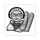 Skiing winter rubberstempel (Afrduk)