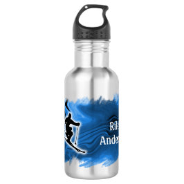 Skiing with Skier Silhouette personalize Waterfles