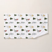 Skiing Women Watercolor Winter Christmas Pattern Bad Handdoek (Handdoek)