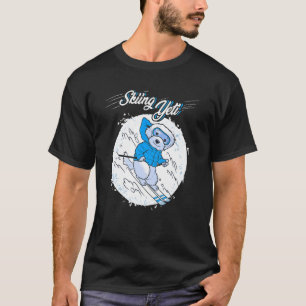 Skiing Yeti Dog Skier Winter Sports Ski T-shirt