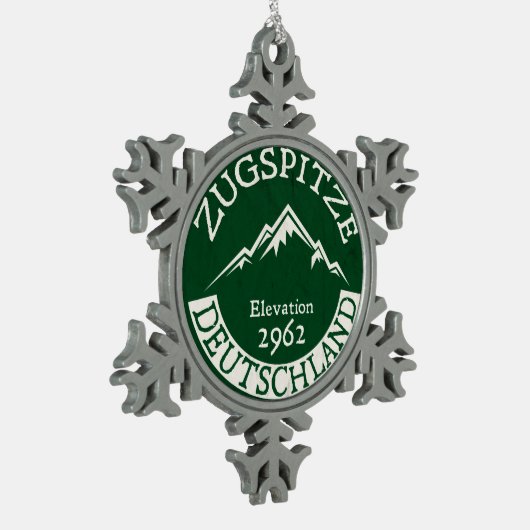 Skiing Zugspitze Duitsland Ski Deutschland Tin Sneeuwvlok Ornament (Links)