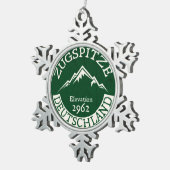 Skiing Zugspitze Duitsland Ski Deutschland Tin Sneeuwvlok Ornament (Rechts)