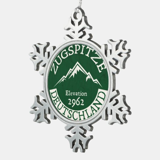 Skiing Zugspitze Duitsland Ski Deutschland Tin Sneeuwvlok Ornament (Rechts)