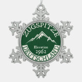 Skiing Zugspitze Duitsland Ski Deutschland Tin Sneeuwvlok Ornament (Voorkant)