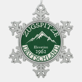 Skiing Zugspitze Duitsland Ski Deutschland Tin Sneeuwvlok Ornament