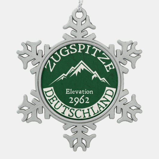 Skiing Zugspitze Duitsland Ski Deutschland Tin Sneeuwvlok Ornament (Voorkant)