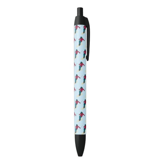 Skiing Zwarte Inkt Pen (Achterkant (Verticaal))