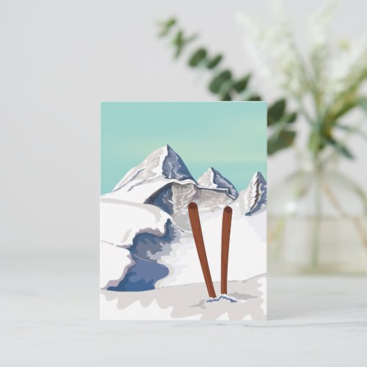 Skiingbergen Briefkaart (Staand voorkant)