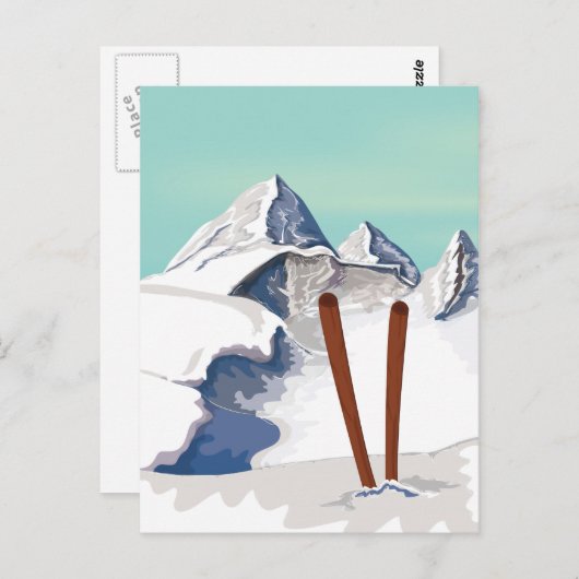 Skiingbergen Briefkaart (Voorkant / Achterkant)