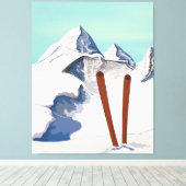 Skiingbergen Canvas Afdruk (Insitu (Houten vloer))