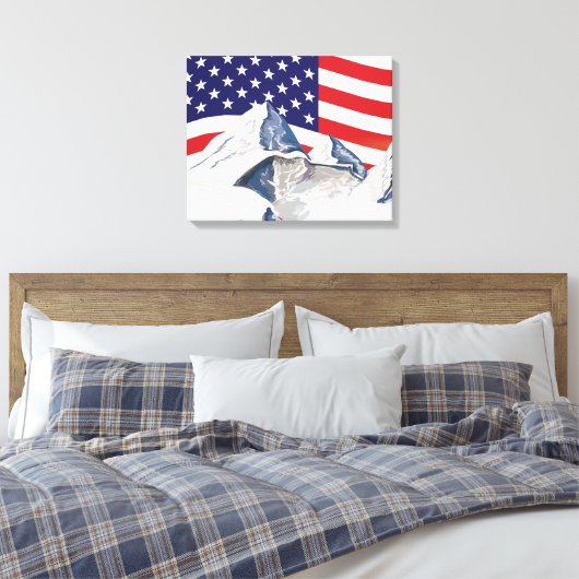 Skiingbergen Canvas Afdruk (Insitu (Slaapkamer))