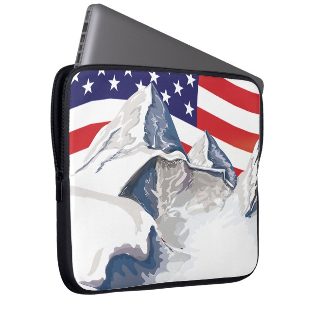 Skiingbergen Laptop Sleeve (Voorkant Rechts)