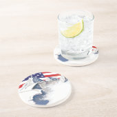 Skiingbergen Zandsteen Onderzetter (Zijkant)