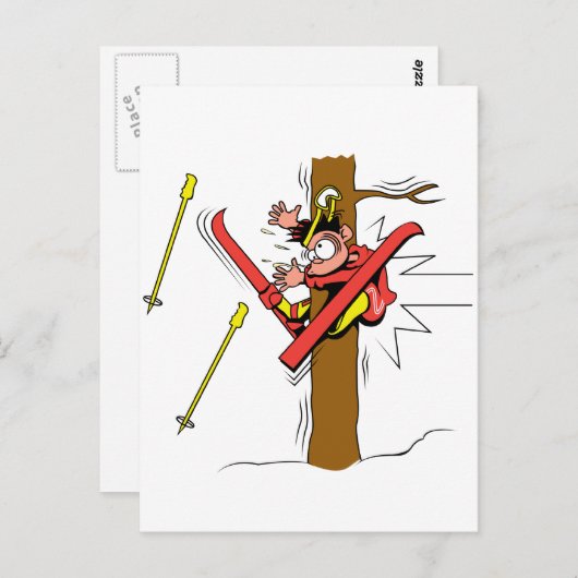 Skiingsongeval Briefkaart (Voorkant / Achterkant)