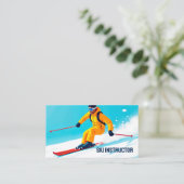 Skiinstructeur QR Visitekaartje (Staand voorkant)