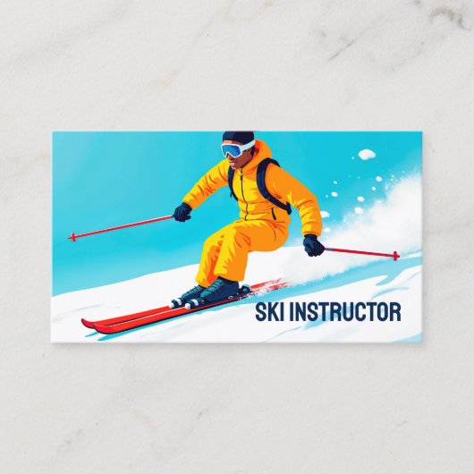 Skiinstructeur QR Visitekaartje (Voorkant)