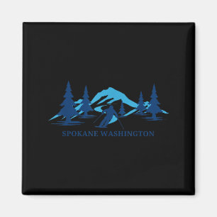 Skikcentrum Spokane Washington skiën skiler  Magneet