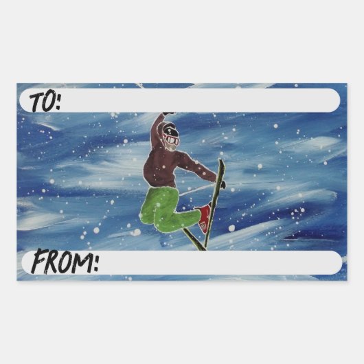 Skikunst cadeau label (Voorkant)