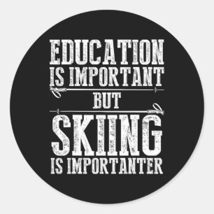 Skikunst voor mannen vrouwen Kinder wintersport Sk Ronde Sticker